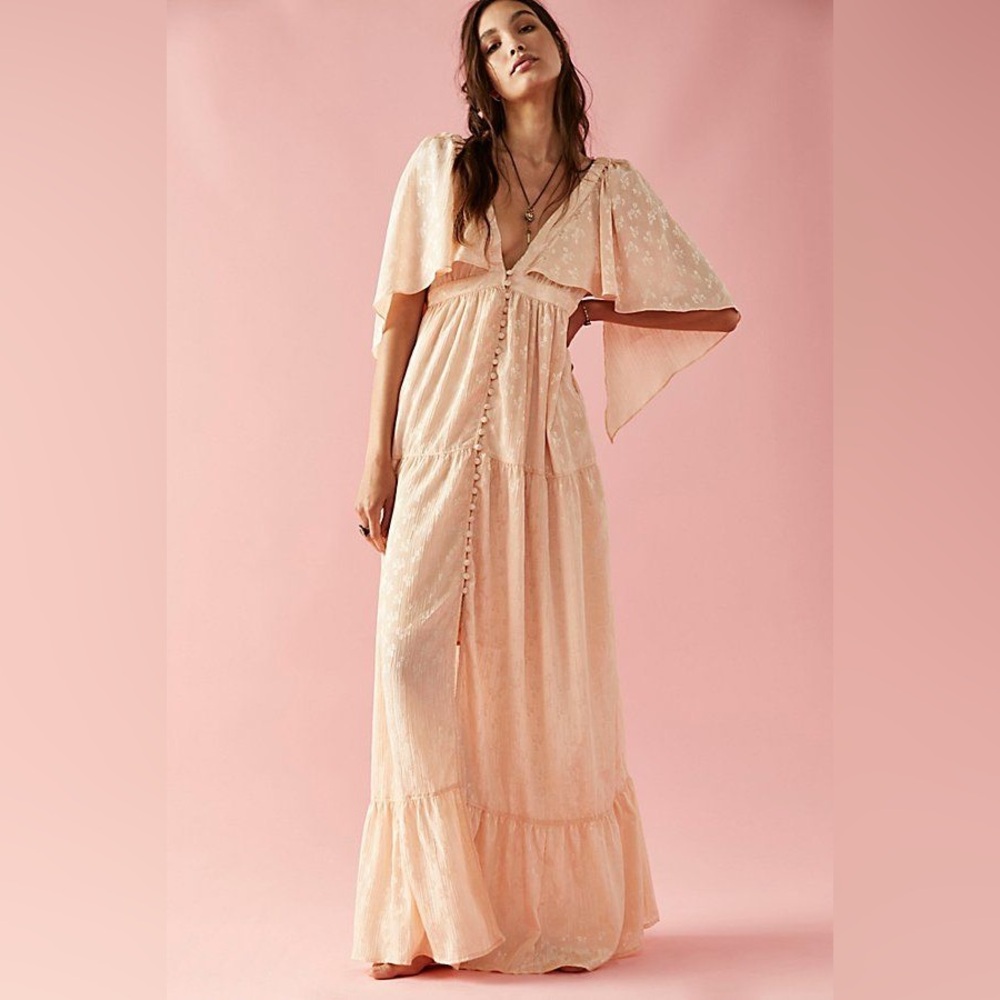 Free People Peach Maxi Dress